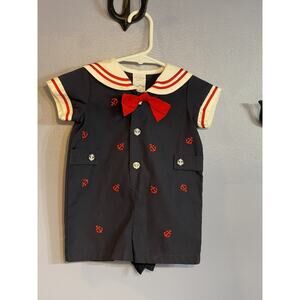 Starting Out One-Piece Sailor Outfit Navy Blue Size 6 Months